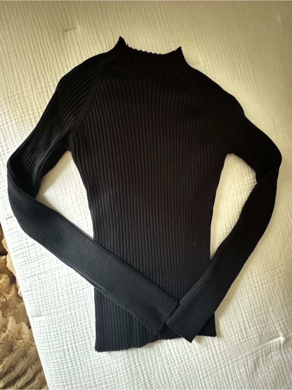 Able Black Ribbed Long-Sleeve Sweater